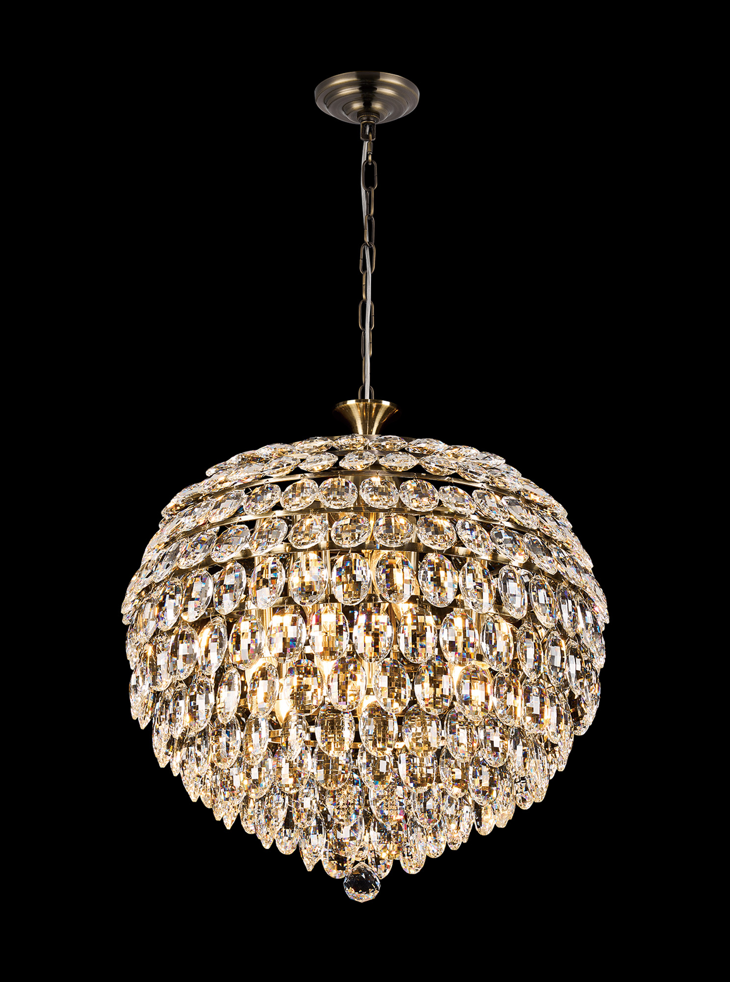 IL32805AB  Coniston Pendant 9 Light (20kg) Antique Brass